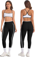 ABOCIW Womens Color Block Workout Sets Racerback Tank Top High Waist Leggings Gym Set Yoga Pilates Outfits
