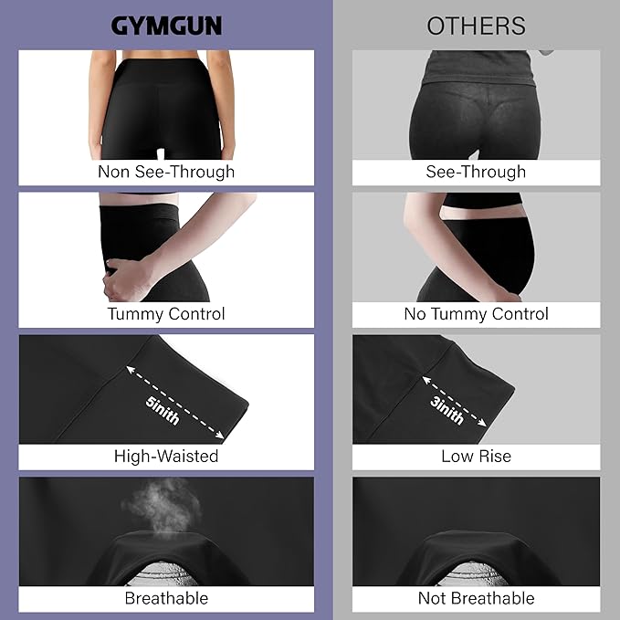 3 Pack Leggings with Pockets for Women,Butt Lift High Waisted Tummy Control Workout Yoga Pants Reg & Plus Size