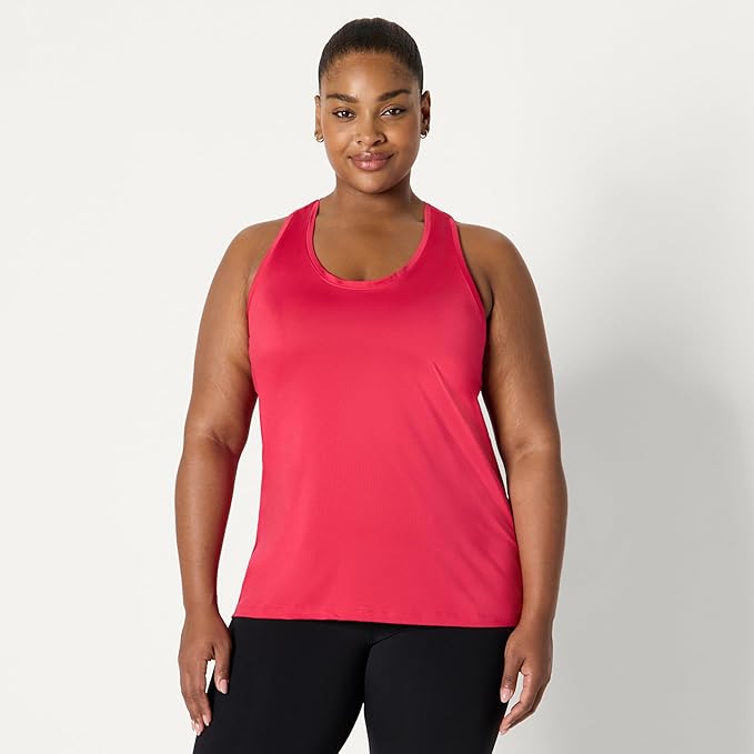 Amazon Essentials Women's Active Quick Dry Tech Stretch Racerback Scoop Neck Tank Top, Multipacks