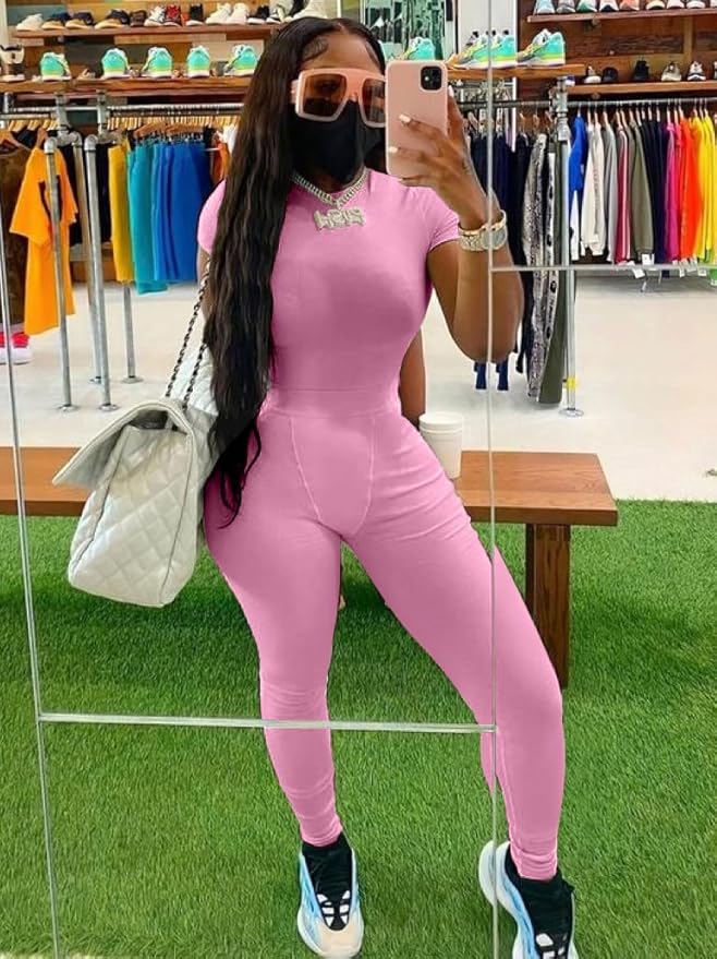 AYWA Two Piece Outfits for Women Fitted Crew Neck T-shirt High Waist Leggings Biker Shorts Matching Sets Streetwear
