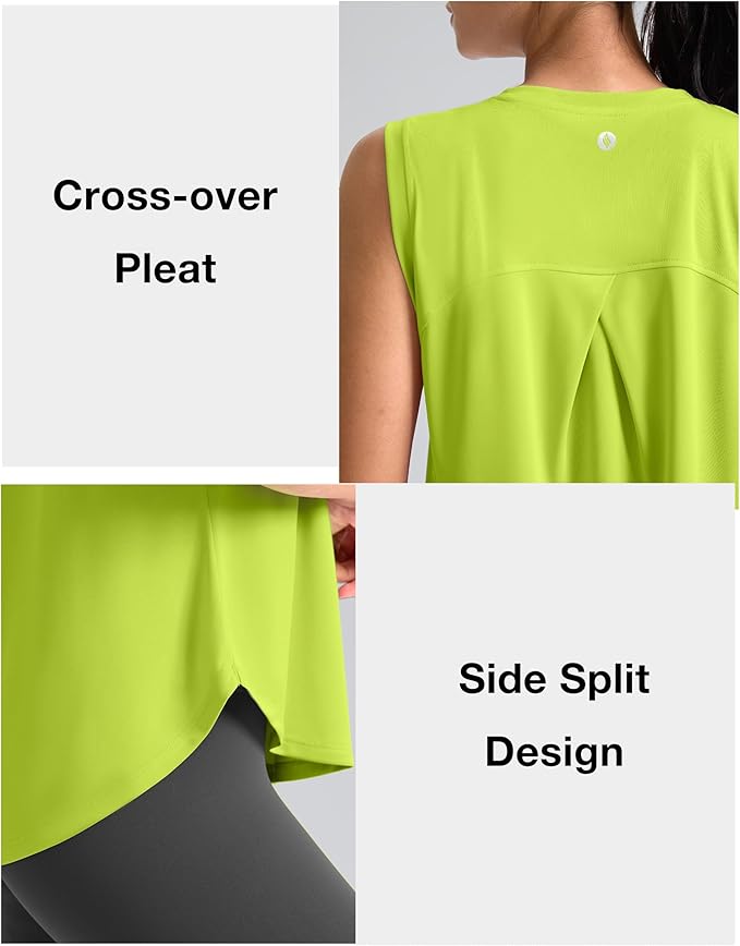 SANTINY Women's Sleeveless Workout Tops Breathable Lightweight Active Tennis Yoga Shirts Athletic Running Tank Tops for Women