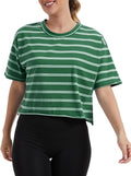 Women's Oversize Workout Crop Tops Casual Short Sleeve Drop Shoulder Boxy T-Shirts Roll Hem Basic Loose Yoga Running Tees