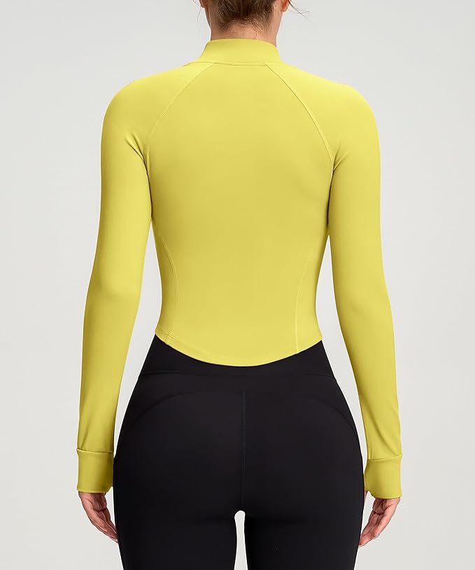 Womens Zip Up Bbl Jacket Lightweight Cropped Athletic Jacket Track Gym Workout Jackets for Running Yoga Hiking