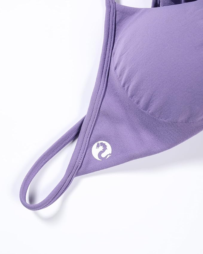 AUROLA Influence Strappy Bra Sports Bras for Women, Backless Padded Impact Strappy Bra Workout Gym Yoga with Removable Cups