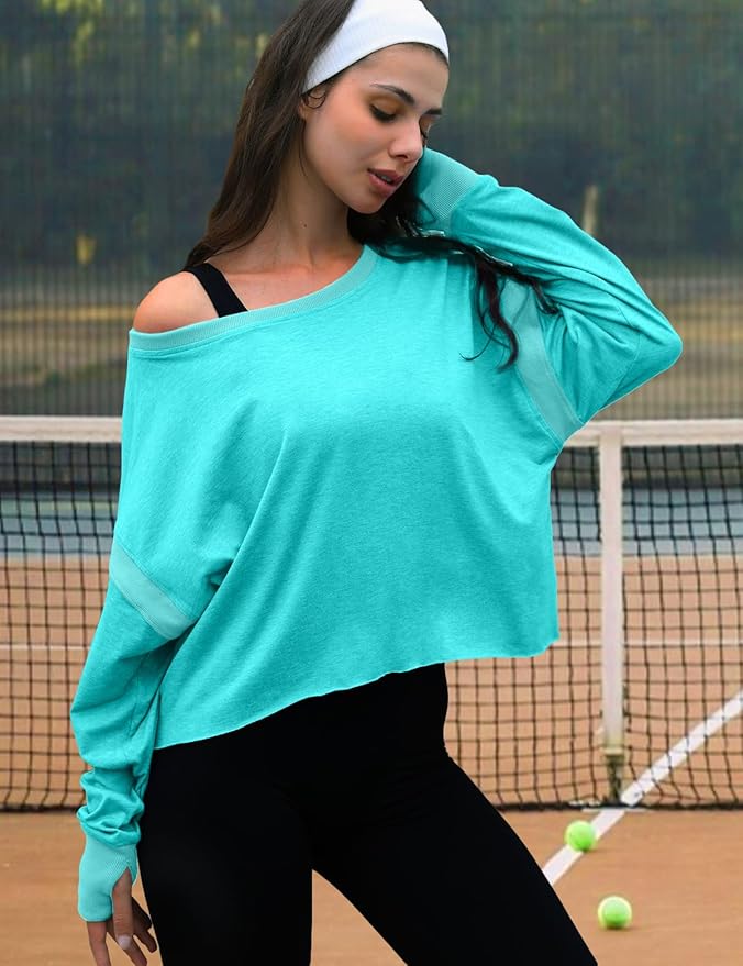 UNIANKIYA Open Back Workout Tops for Women Long Sleeve Cropped Athletic Clothes Gym Running Yoga Low Impact Sports T Shirts