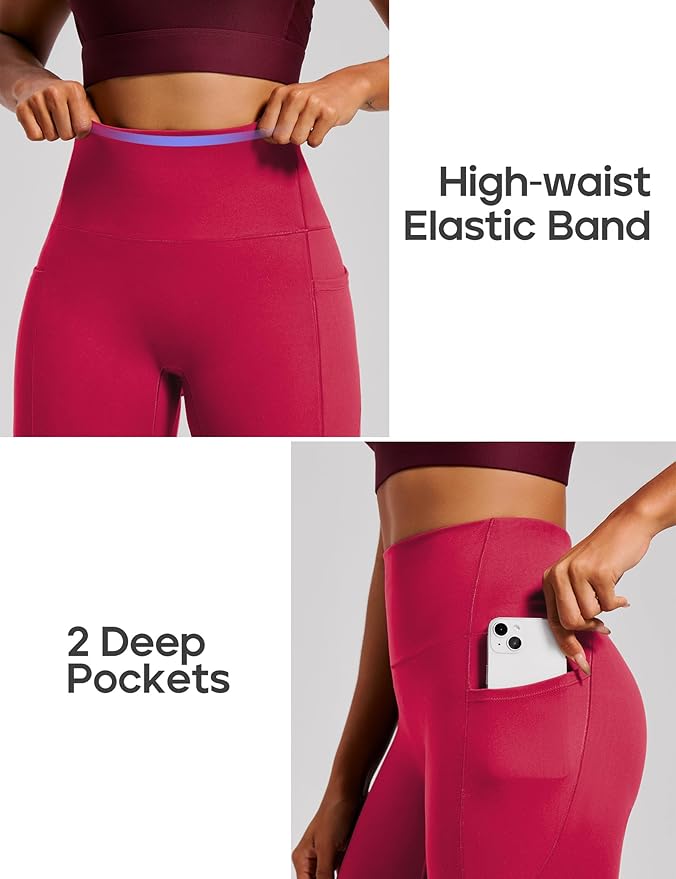 Heathyoga Scrunch Butt Lifting Leggings with Pockets for Women Tummy Control Compression Leggings No Front Seam Yoga Pants