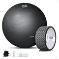 HAPBEAR Back Roller - Yoga Wheel Set with 26'' Anti-Burst Exercise Ball – 12'' PP Inner Core Spine Alignment Tool for Back Pain Relief,Core Strength & Full-Body Workout, Back Roller Wheel for Home Gym & Therapy, Pump Included