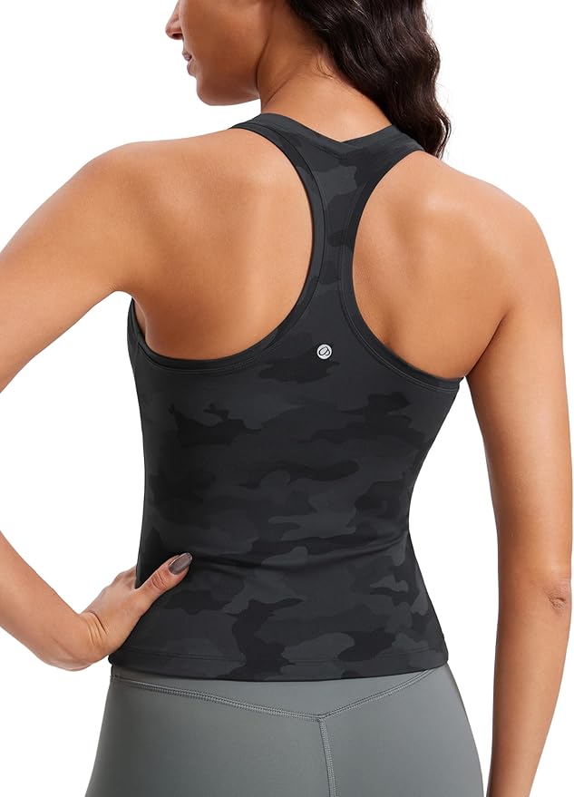 CRZ YOGA Butterluxe Racerback Tank Tops for Women - Yoga Workout Casual Gym Athletic Camisole Tight Sleeveless Shirts