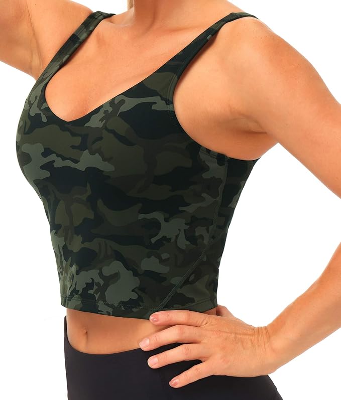 THE GYM PEOPLE Womens' Sports Bra Longline Wirefree Padded with Medium Support