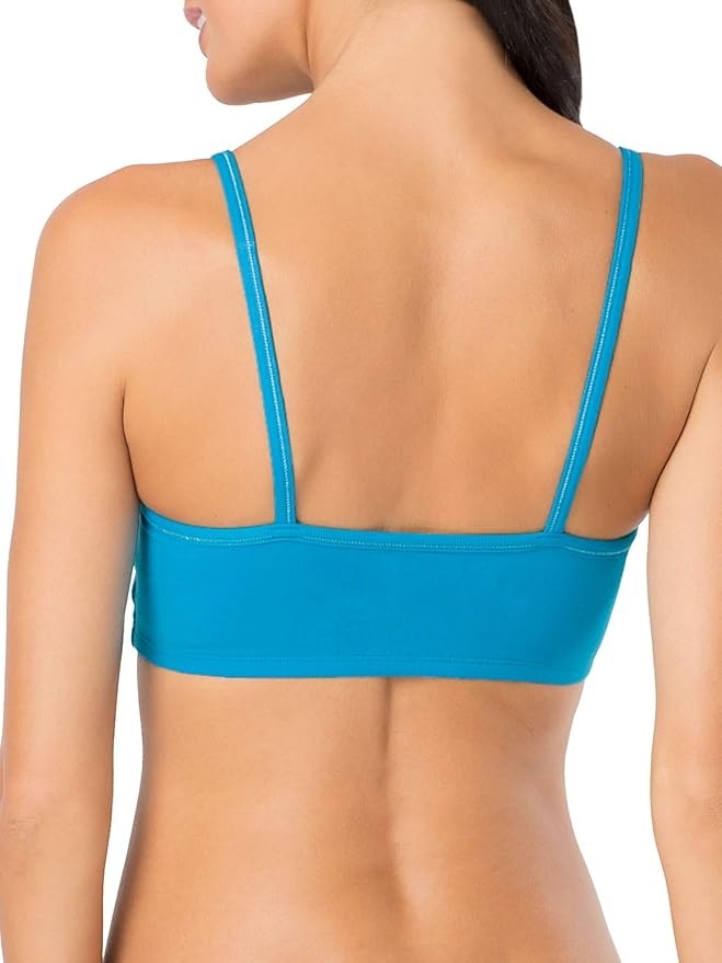 Fruit of the Loom Women's Spaghetti Strap Cotton Sports Bra - All-Day Comfort & Easy Movement