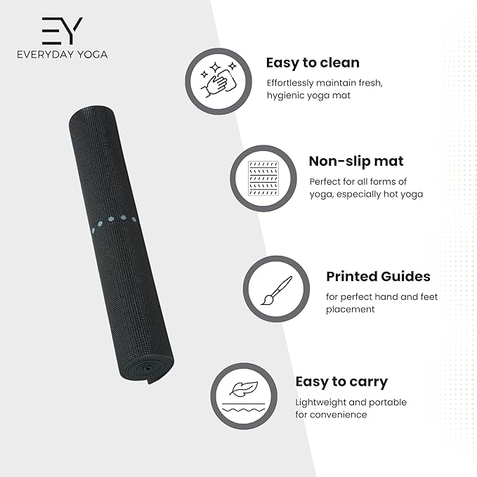𝗘𝘃𝗲𝗿𝘆𝗱𝗮𝘆 𝗬𝗼𝗴𝗮 Mat Premium Edition, Non-Slip Exercise & Fitness Mat - Eco-Friendly, Anti-Tear, 3-5mm Thickness for Yoga, Pilates & Floor Workouts