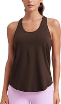 CRZ YOGA Pima Cotton Racerback Tank Tops for Women - Workout Athletic Casual Soft Scoop Neck Sleeveless Shirts