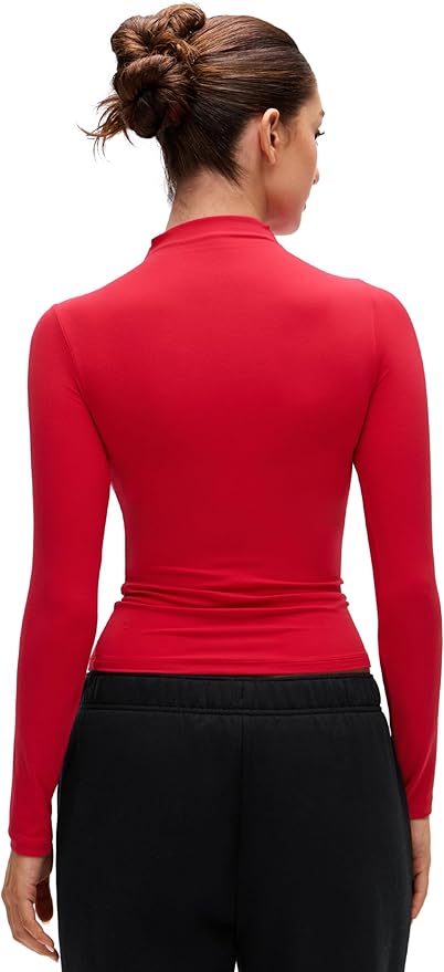 CRZ YOGA Softembrace Mock Neck Long Sleeve Shirts for Women - Casual Going Out Comfort Tops Soft Fitted Layer Underwear Tees