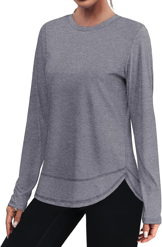 XIEERDUO Women's Workout Tops Long Sleeve Quick Dry Shirts for Hiking Running S-3XL