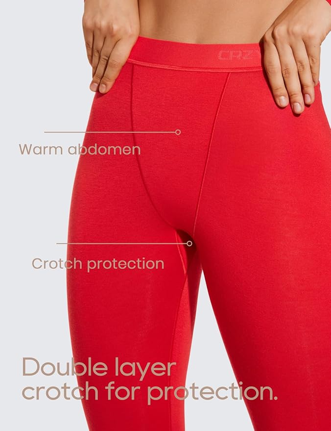 CRZ YOGA Soft Thermal Underwear Sets for Women Lightweight Long Johns Base Layer Pajamas Warm Top Bottom