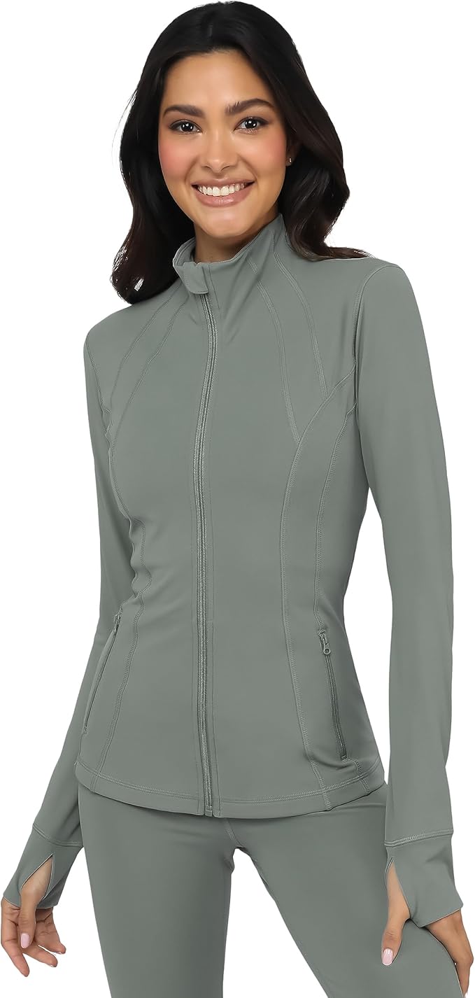 Yogalicious Womens Ultra Soft Lightweight Full Zip Yoga Jacket with Pockets