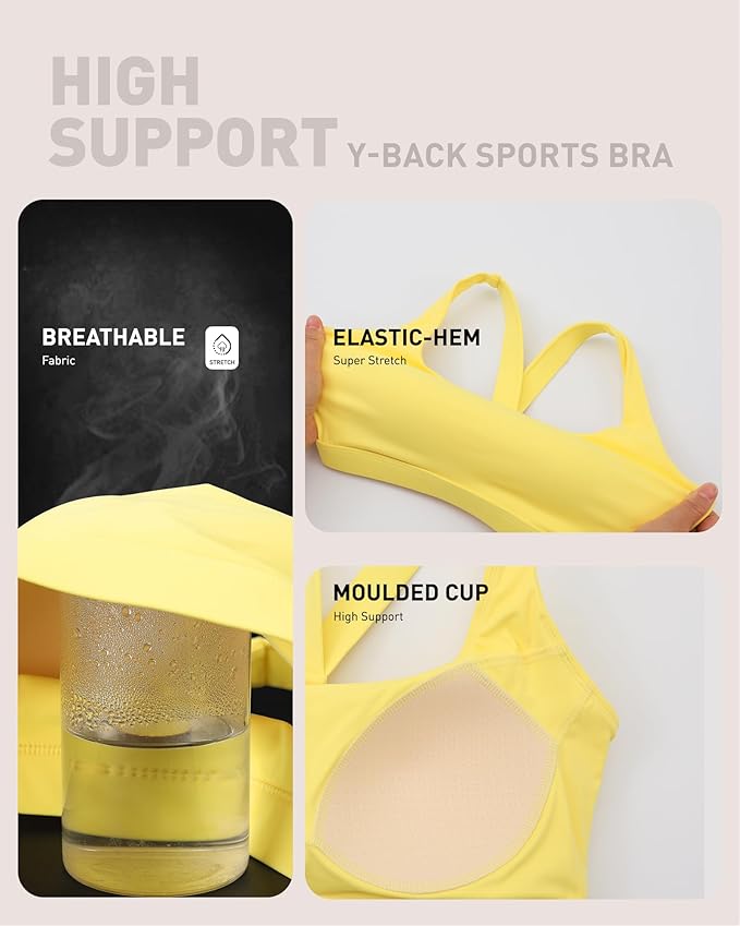 RUNNING GIRL Sports Bras for Women, Molded Cup High Impact Sports Bra Workout Bras for Women High Support Racerback