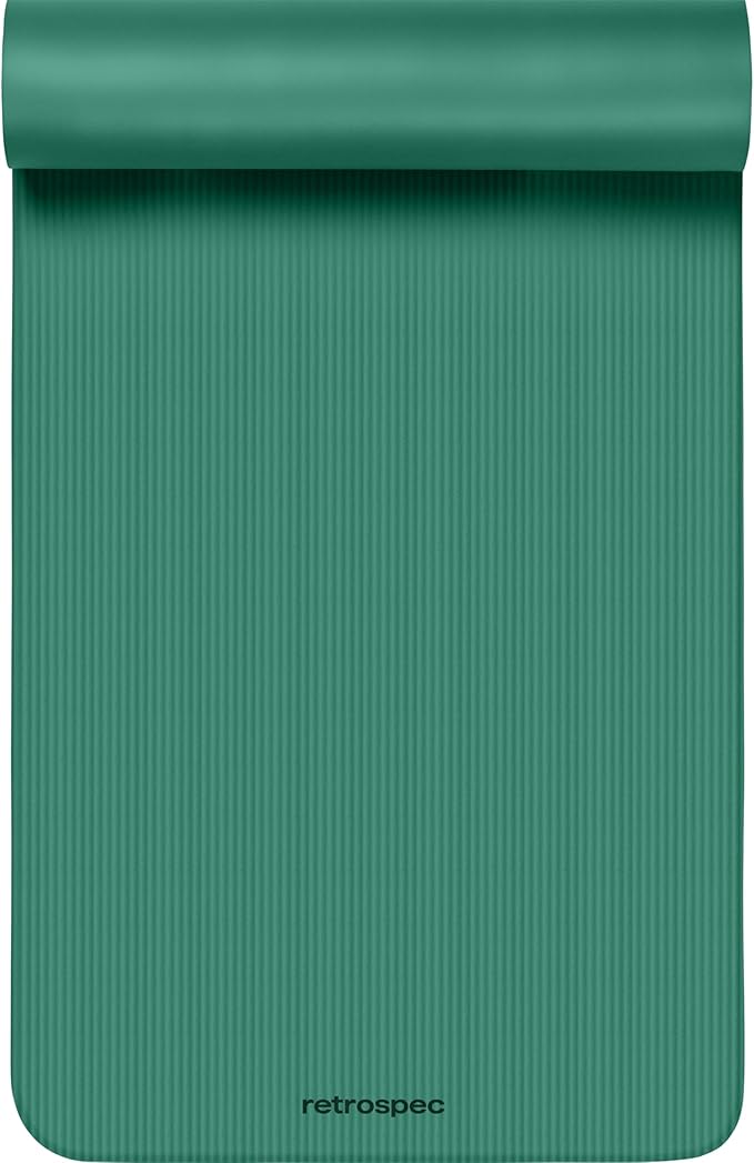 Retrospec Solana Yoga Mat 1" Thick w/Nylon Strap for Men & Women - Non Slip Exercise Mat for Home Yoga, Pilates, Stretching, Floor & Fitness Workouts