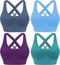 Evercute Sports Bras for Women Padded Medium Support Criss Cross Strappy Bra Seamless High Impact Yoga Exercise Athletic Bras