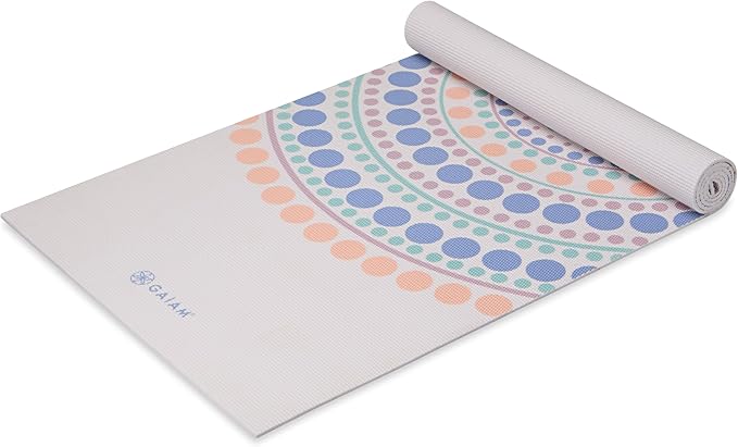 Gaiam Yoga Mat - Premium 6mm Print Extra Thick Non Slip Exercise & Fitness Mat for All Types of Yoga, Pilates & Floor Workouts (68"L x 24"W x 6mm Thick)