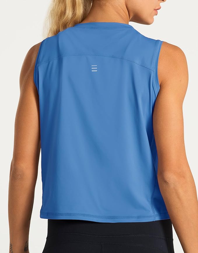 Dragon Fit Womens Ice Silk Workout Tank Tops Sleeveless Cropped Yoga Shirt for Running Gym Summer