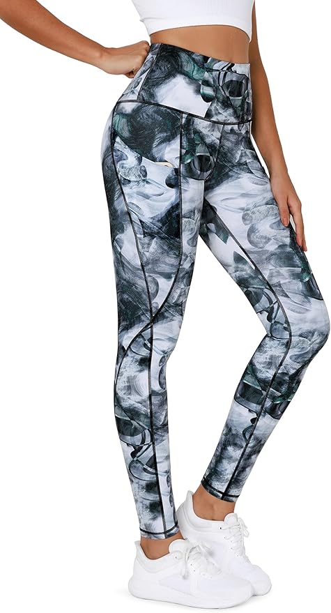 ODODOS Women's High Waisted Yoga Leggings with Pockets, Tummy Control Non See Through Workout Athletic Running Yoga Pants