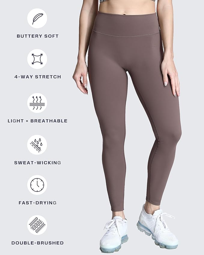 Aoxjox High Waisted Workout Leggings for Women Trinity Yoga Pants 26.5"