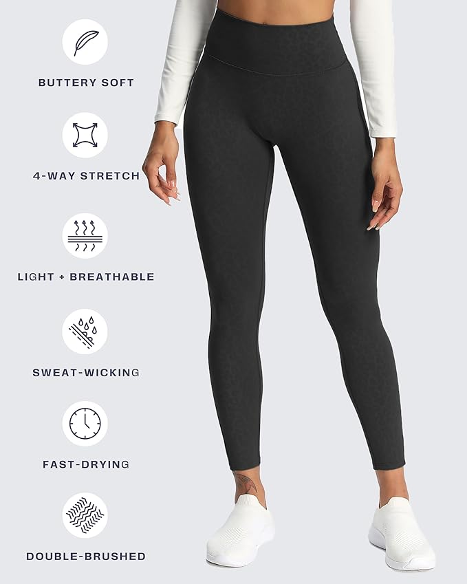 Aoxjox High Waisted Workout Leggings for Women Trinity Yoga Pants 26.5"