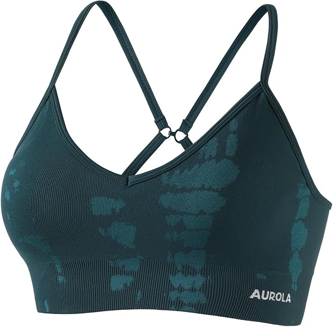 AUROLA Serpent Seamless Sports Bras for Women,Backless Padded Strappy Workout Gym Yoga Crop Tops