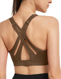 Yvette Sports Bra High Impact Adjustable Criss Cross Back, Full Support for Large Bust No Bounce