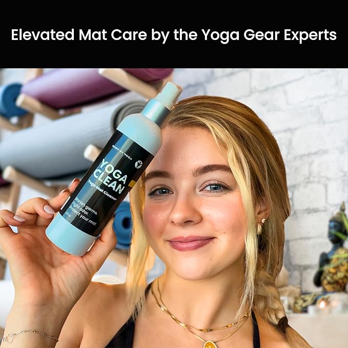 Yoga Clean – Eco-Friendly Yoga Mat Cleaner & Deodorizing Spray | Neutralizes Sweat & Odor to Protect Your Mat | 8 oz Plant-Based Formula, Spa-Like Scent, Made in the USA