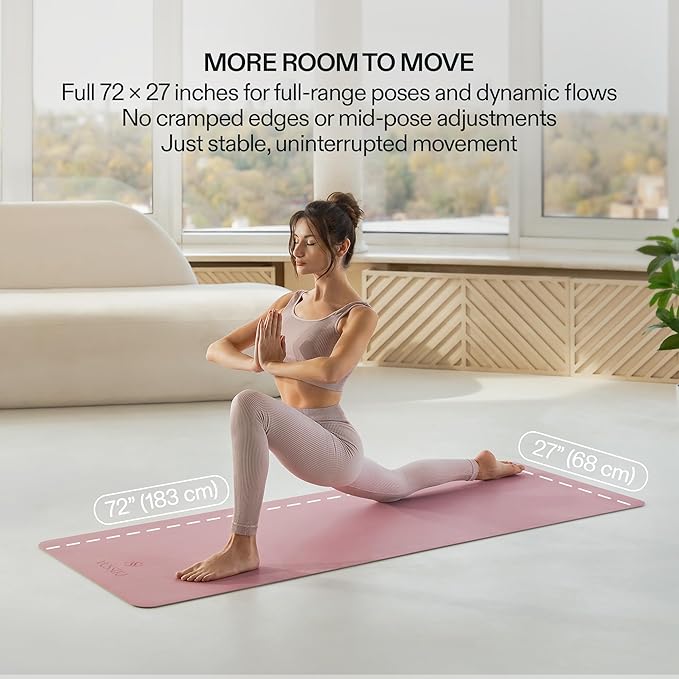 Premium Yoga Mat – Sweat-Activated Non-Slip PU Grip I Natural Rubber Base I 4mm for Yoga, Pilates & Workouts
