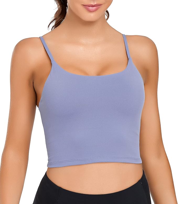Lemedy Women Padded Sports Bra Fitness Workout Running Shirts Yoga Tank Top