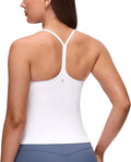CRZ YOGA Butterluxe Racerback Tank Tops for Women - Scoop Neck Spaghetti Strap Padded Workout Camisole with Built in Bra