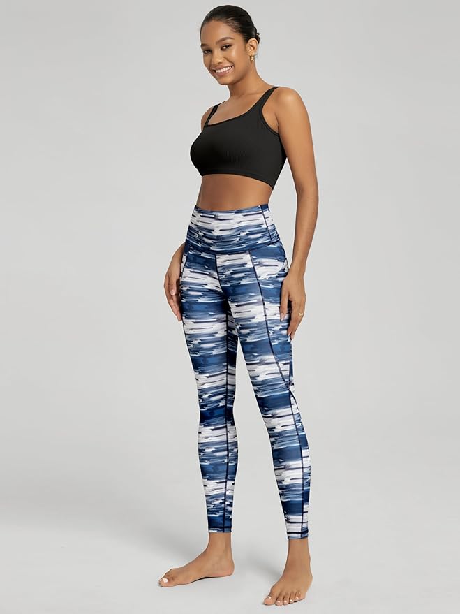 ODODOS Women's High Waisted Yoga Leggings with Pockets, Tummy Control Non See Through Workout Athletic Running Yoga Pants