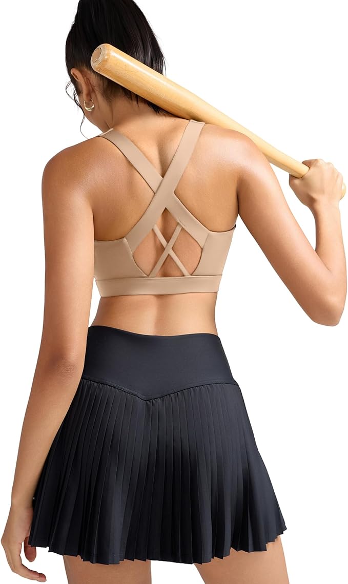 RUNNING GIRL Sports Bra for Women, Molded Cup High Impact Sports Bras for Women with Sewn in Pads