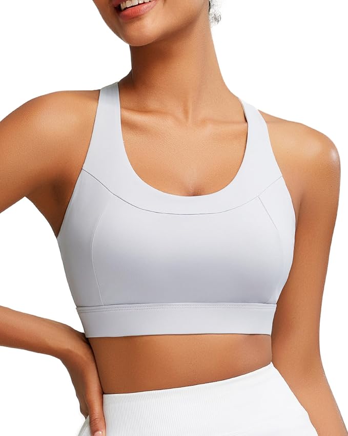 RUNNING GIRL Sports Bra for Women, Molded Cup High Impact Sports Bras for Women with Sewn in Pads