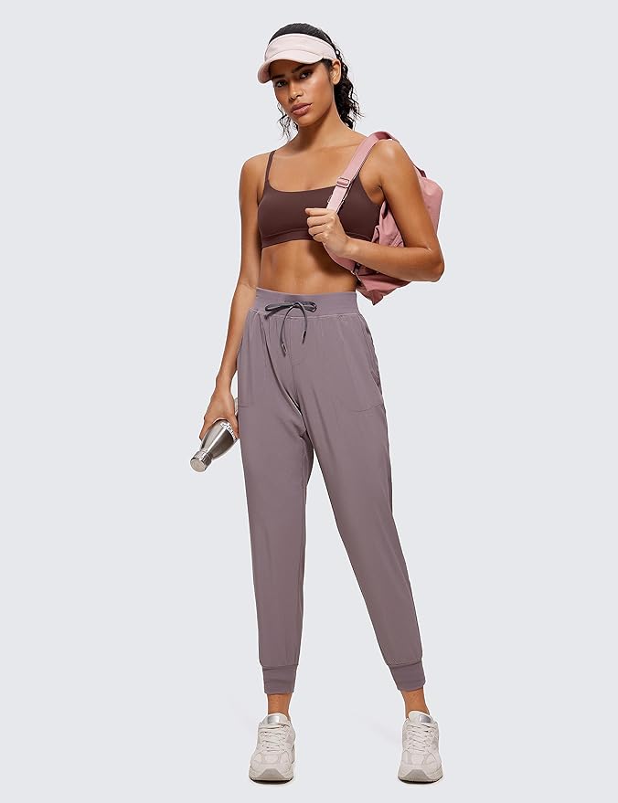 CRZ YOGA Butterluxe Adjustable Spaghetti Strap Sports Bras for Women - Scoop Neck Wireless Padded Yoga Workout Crop Top
