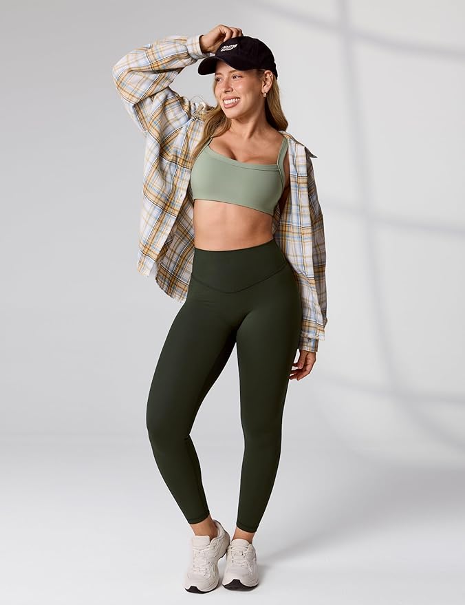UNISSU Hugcurve No Front Seam High Waisted Workout Leggings for Women Buttery Soft Yoga Pants Gym Athletic Tights - 25''