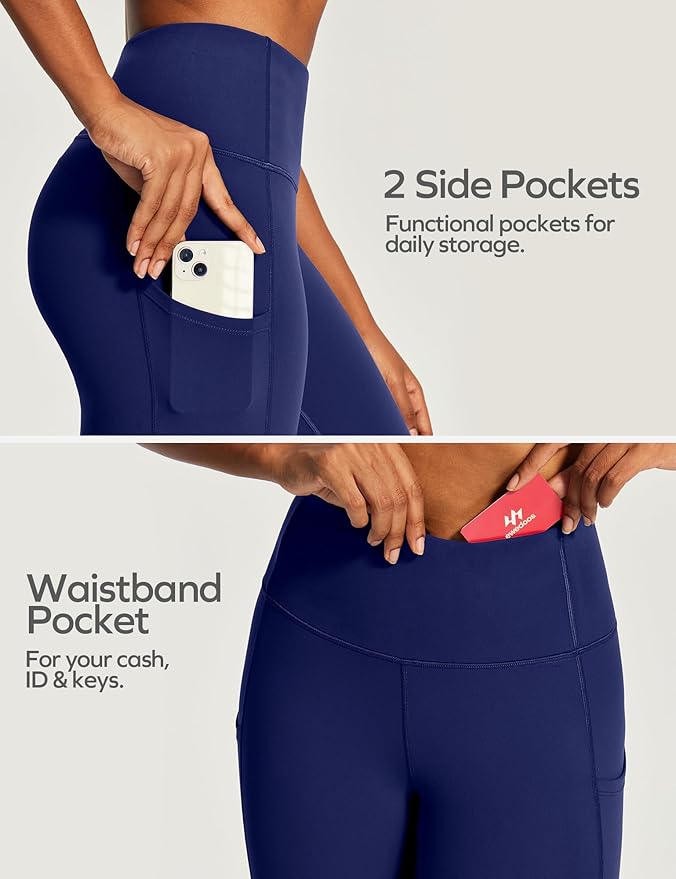 Ewedoos Capri Leggings for Women High Waisted Yoga Pants with Pockets for Women Tummy Control Workout Leggings Yoga Capris