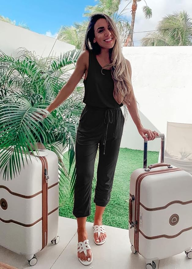 PRETTYGARDEN Women's Two Piece Outfit Sets Casual Summer Sleeveless Matching Lounge Wear Spring Travel Clothes Tracksuit