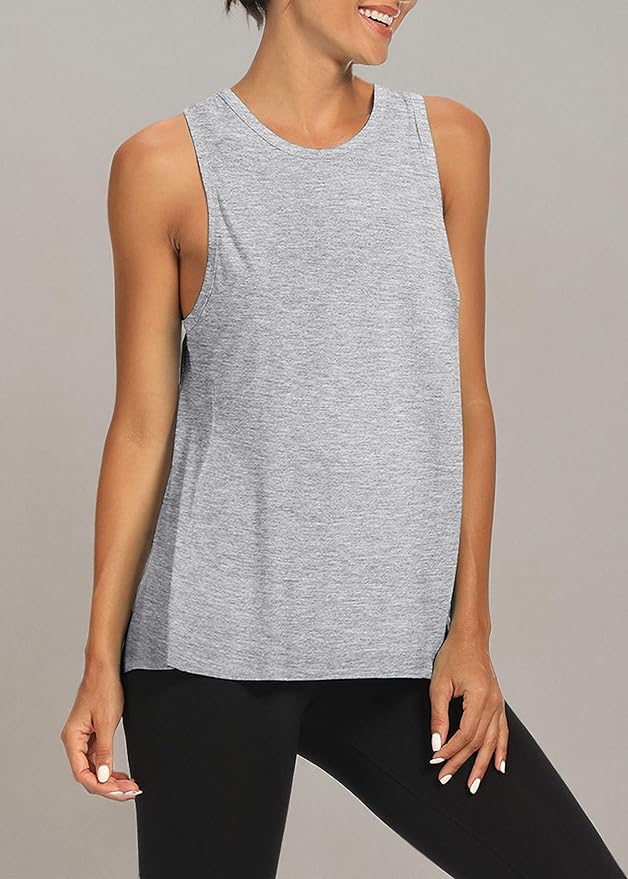 Bestisun Workout Tank Tops Open Back Yoga Exercise Shirts Tie Back Athletic Clothes for Women