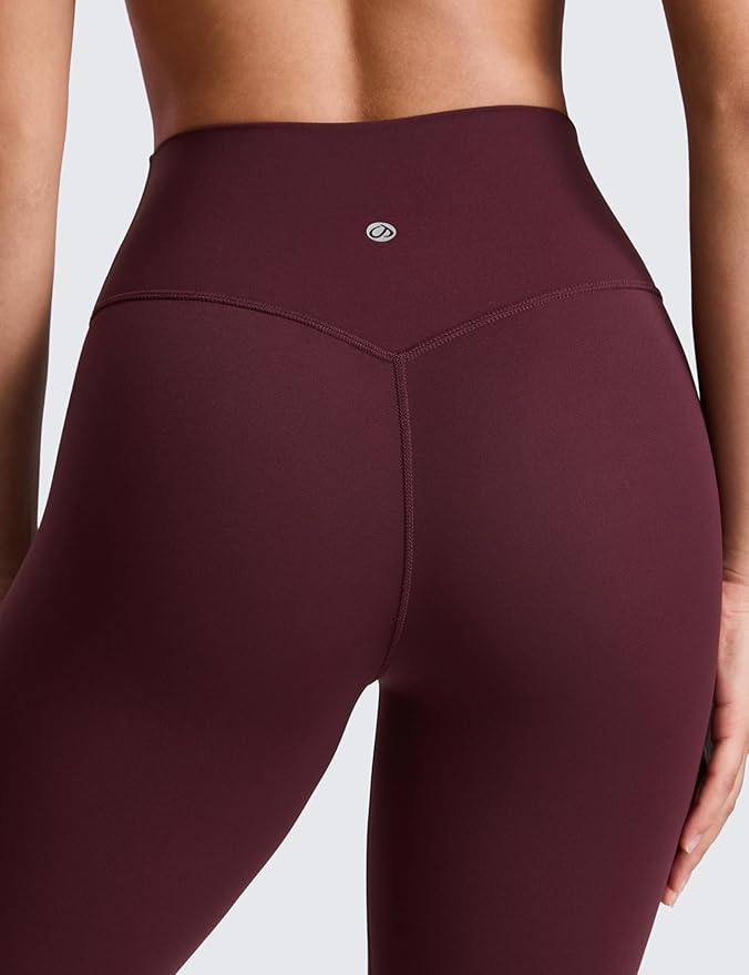 CRZ YOGA SculptAir No Front Seam Yoga Leggings 25" - High Waisted Womens Pants Workout Pilates Athletic V Back Buttery Soft