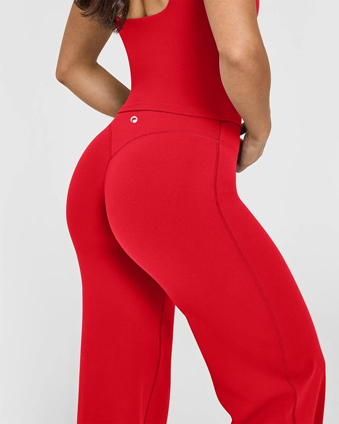 OQQ Yoga Pants Women High Waist Stretch Casual Soft Straight Leg Bottoms