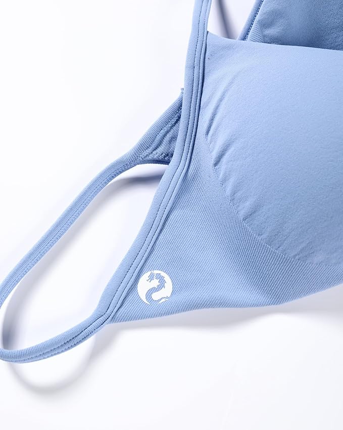 AUROLA Influence Strappy Bra Sports Bras for Women, Backless Padded Impact Strappy Bra Workout Gym Yoga with Removable Cups