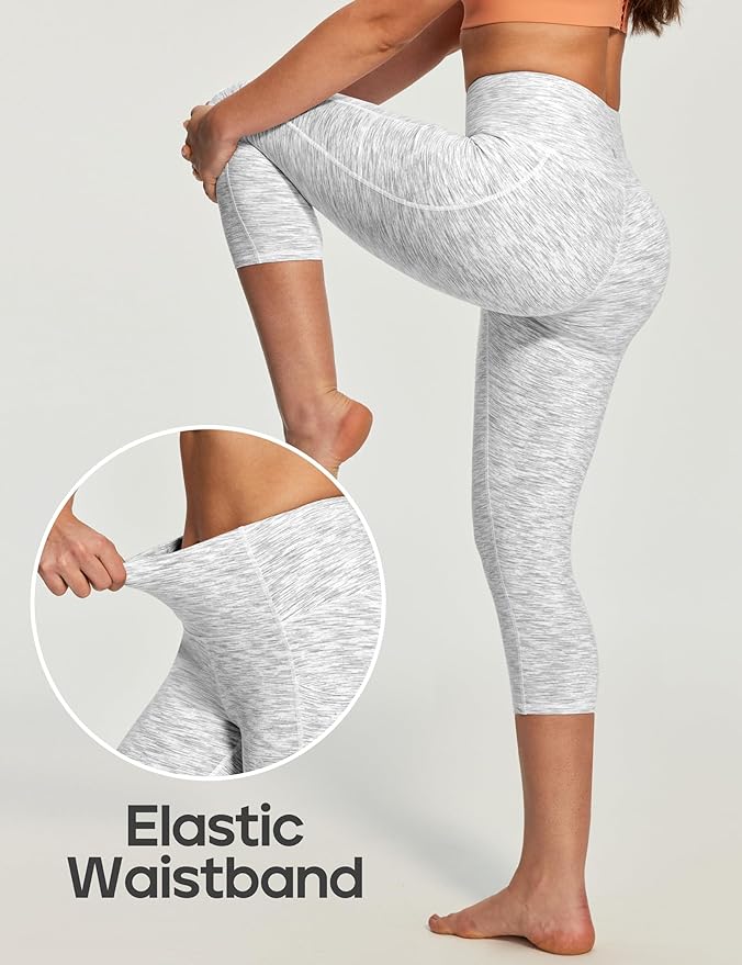 Heathyoga Capri Leggings for Women High Waisted Capri Leggings with Pockets for Women Tummy Control Yoga Pants Women