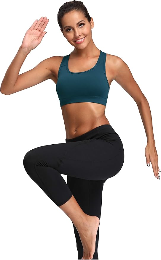 Oalka Women's Racerback Sports Fitness Support Workout Running Bras