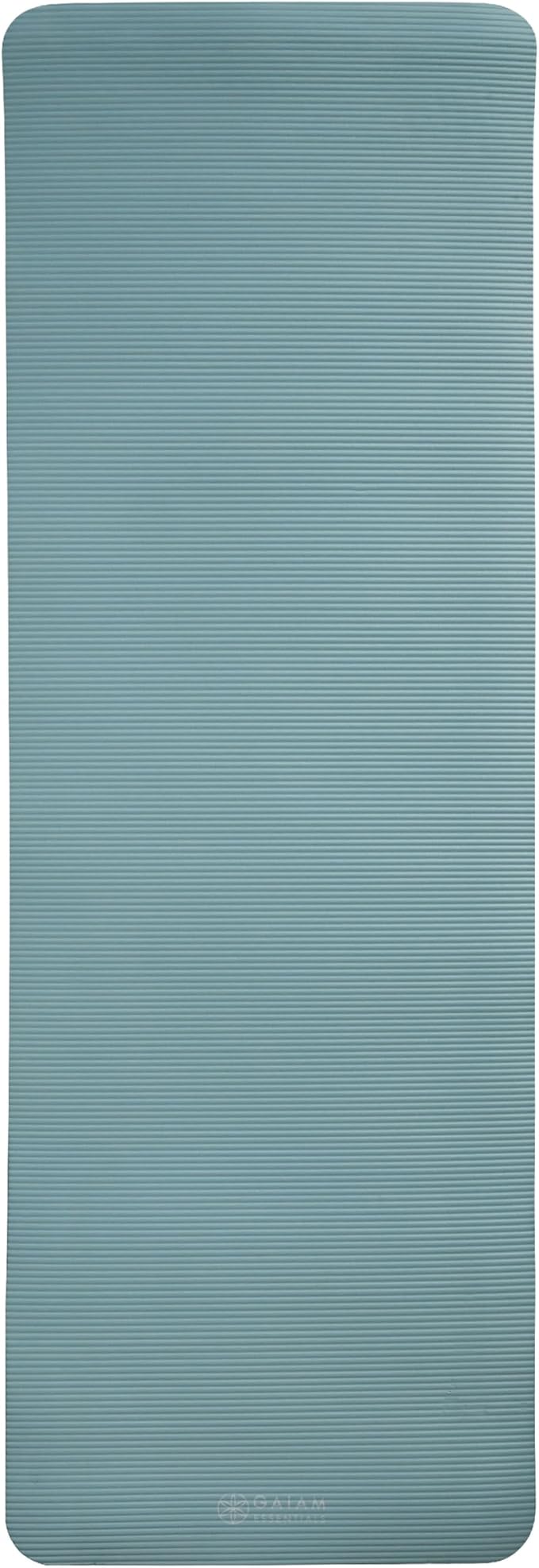 Gaiam Yoga Mat, Pilates & Exercise Mat, Thick 2/5" (10mm) Workout Mat with Easy-Cinch Carrying Strap for Home & Gym Workouts