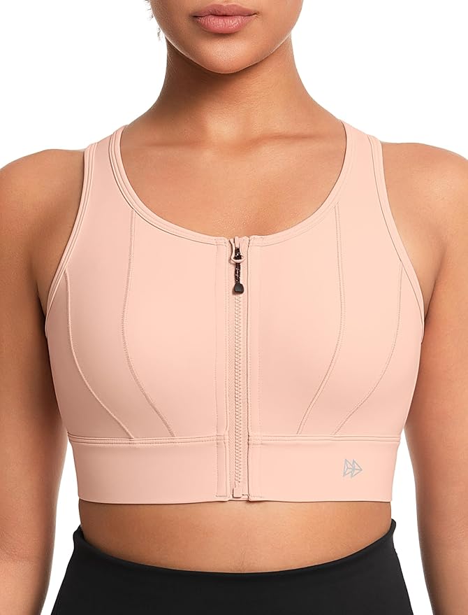 Yvette Front Closure Sports Bras for Women High Support Large Bust Supportive Sports Bra High Impact for Running