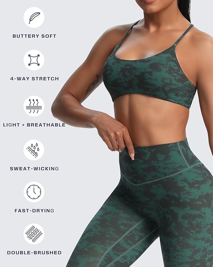 Aoxjox Women's Workout Sports Bras Fitness Trinity Ivy Low Impact Bra Yoga Crop Tank